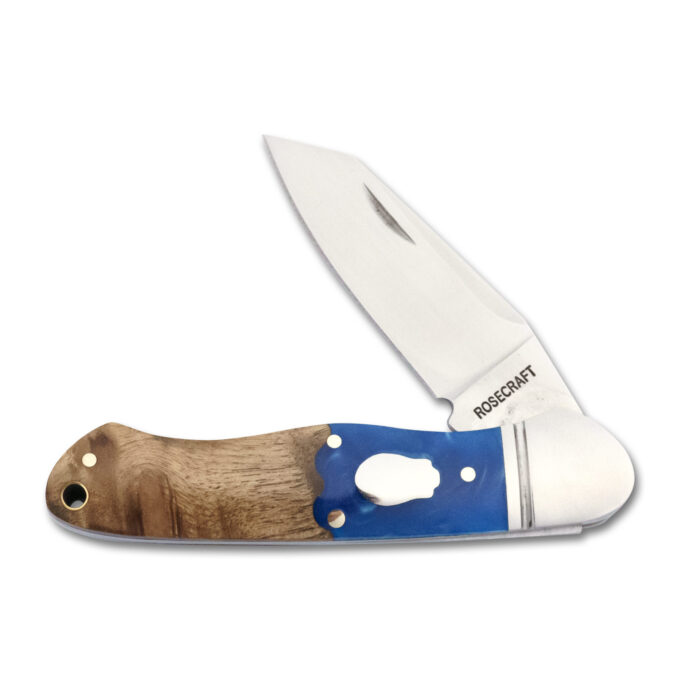 RoseCraft Blades Ocoee River Kayak Blue Resin Burl RCT009-BW