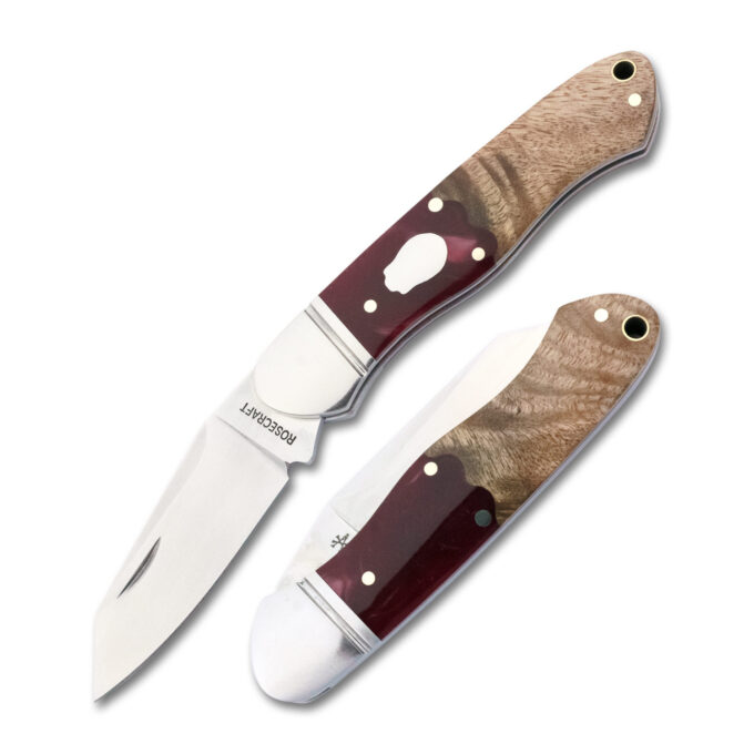 RoseCraft Blades Ocoee River Kayak Red Resin Burl RCT009-RW