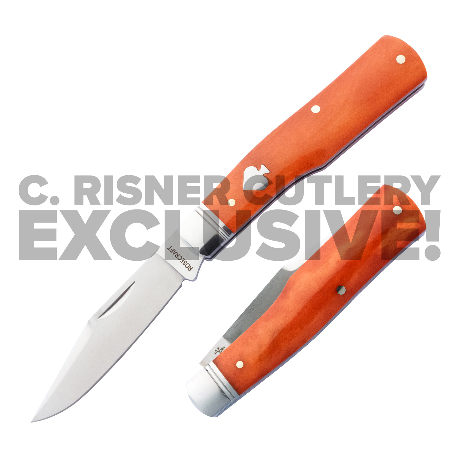 RCT014-BOU RoseCraft Savage Creek Gunstock Bourbon Bone C. Risner Cutlery Exclusive