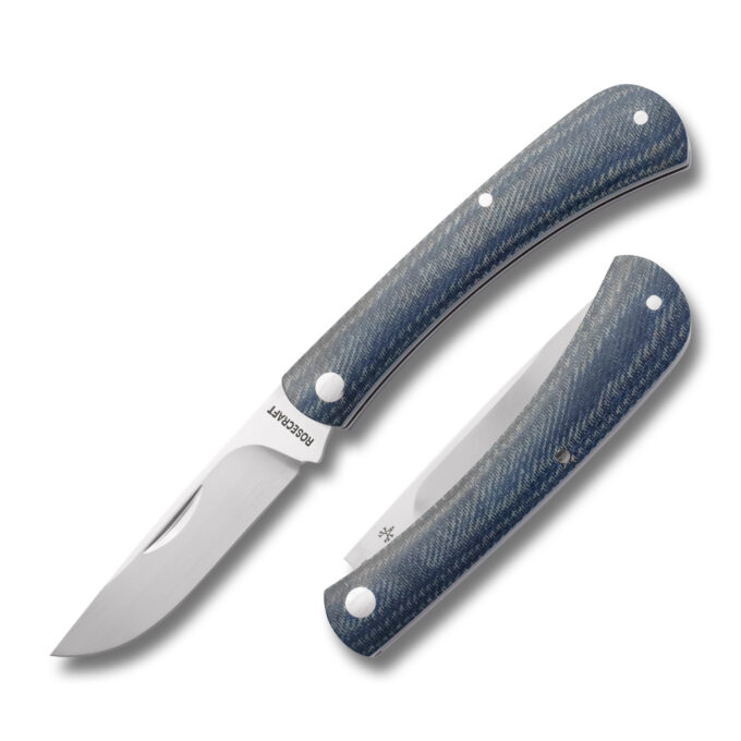 RoseCraft Blades Overall Creek Farm Hand Denim Micarta RCT022-BDM