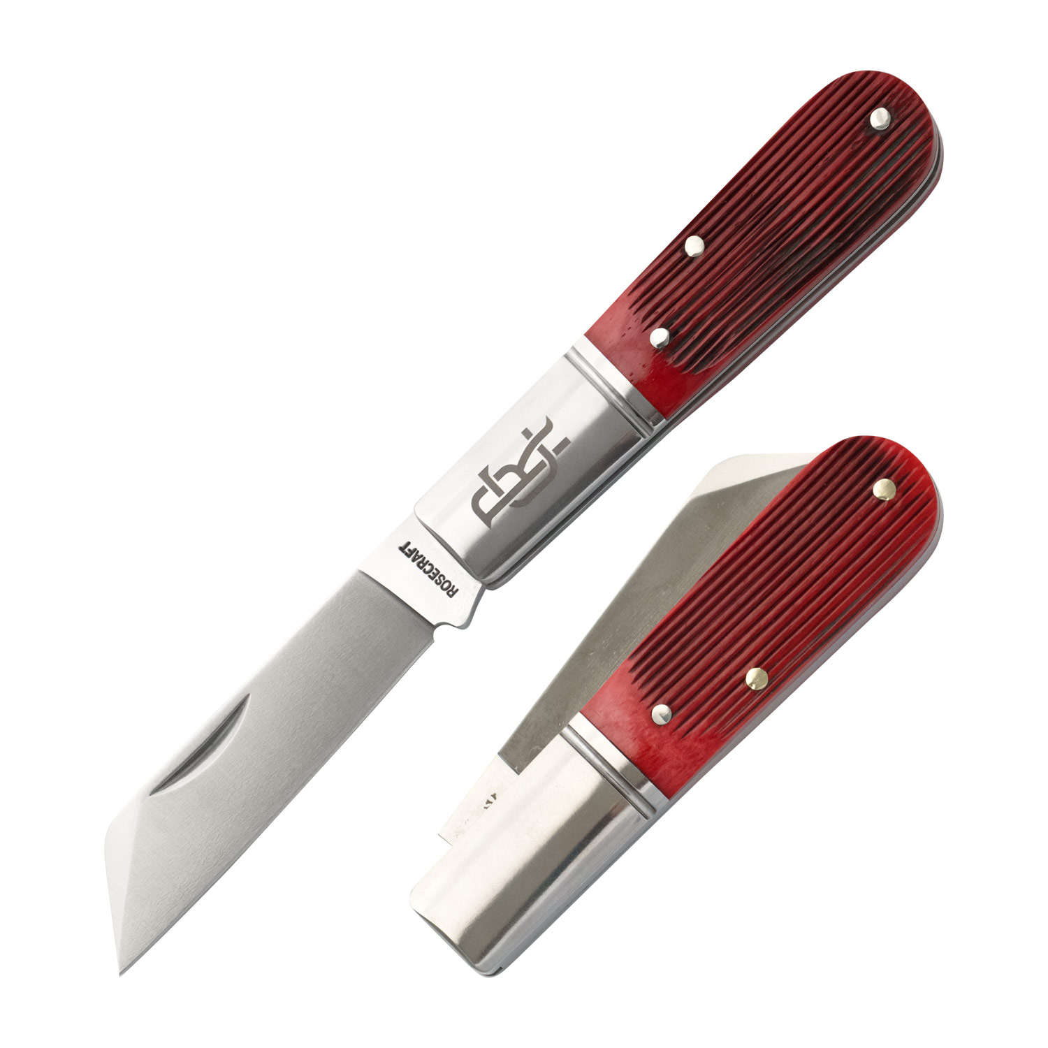RoseCraft Blades Beaver Creek Barlow Red Barnboard Jigged Bone RCT006-RBJ - Image 7